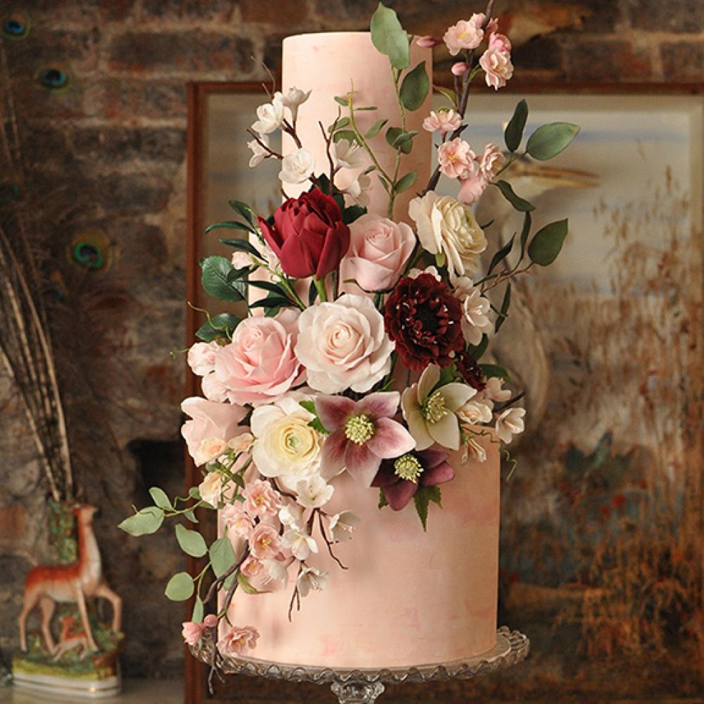 fondant iced wedding cakes with hand-crafted sugar flowers by finesse cakes essex